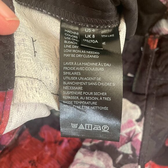 Free People Iris high-rise black jacquard floral balloon pant, size 4 - Picture 7 of 12